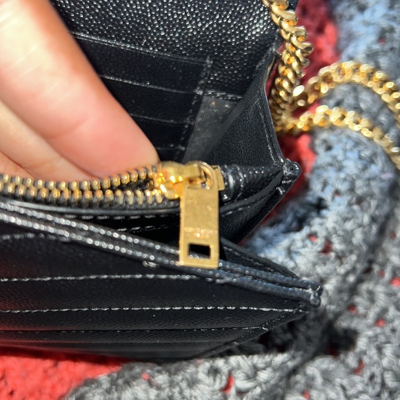 Saint Laurent Monogramme Quilted Leather Wallet on a Gold Chain - Picture 10 of 12